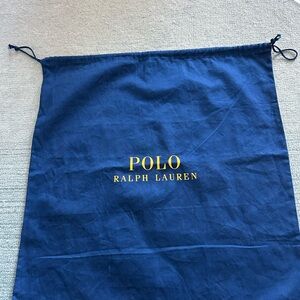 Polo by Ralph Lauren Navy Blue Drawstring Dust Bag with Gold Logo